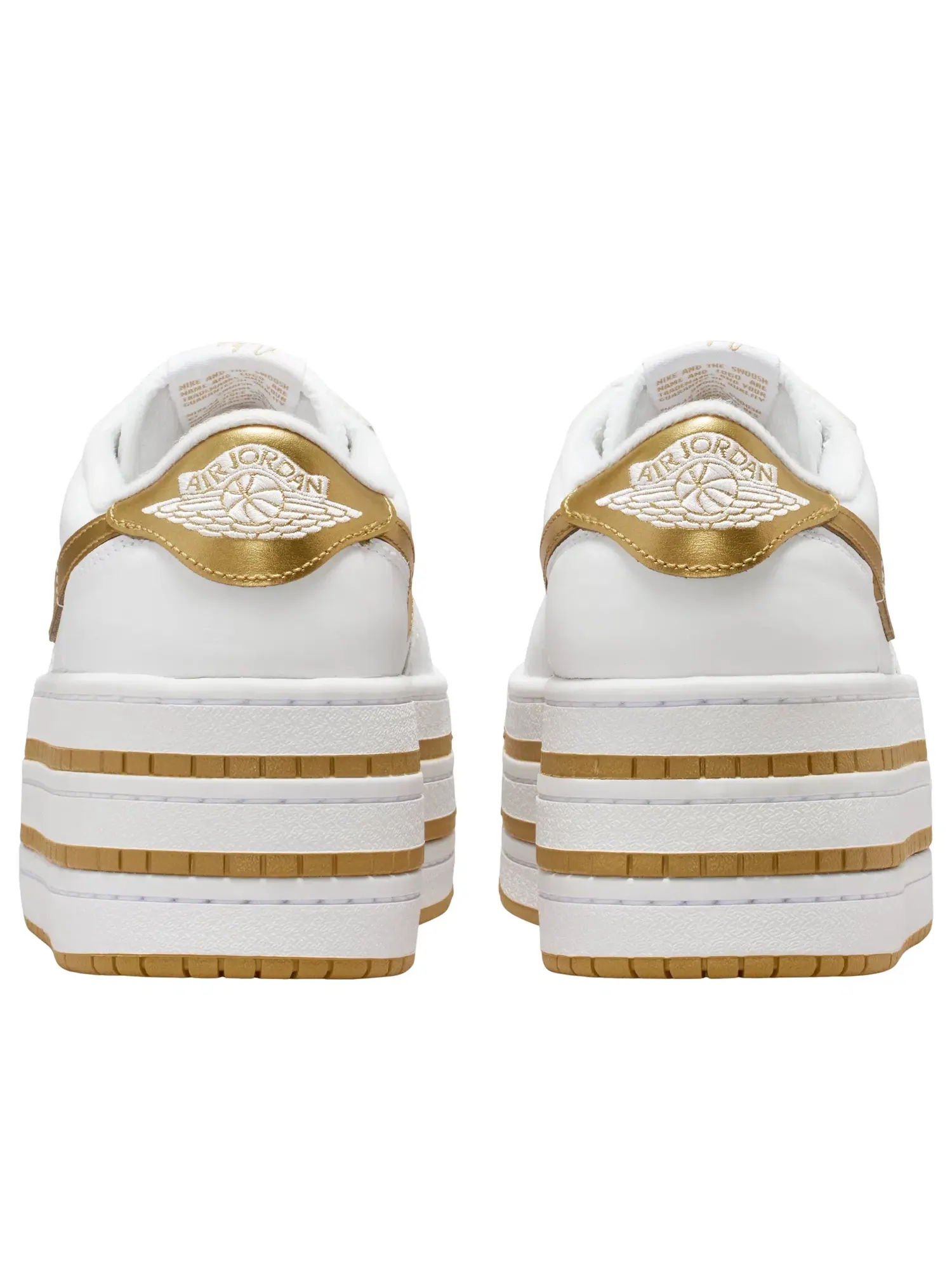 Женские кроссовки с кожаным верхом Air Jordan 1 Low White Metallic Gold — изображение 3 из 6, белый