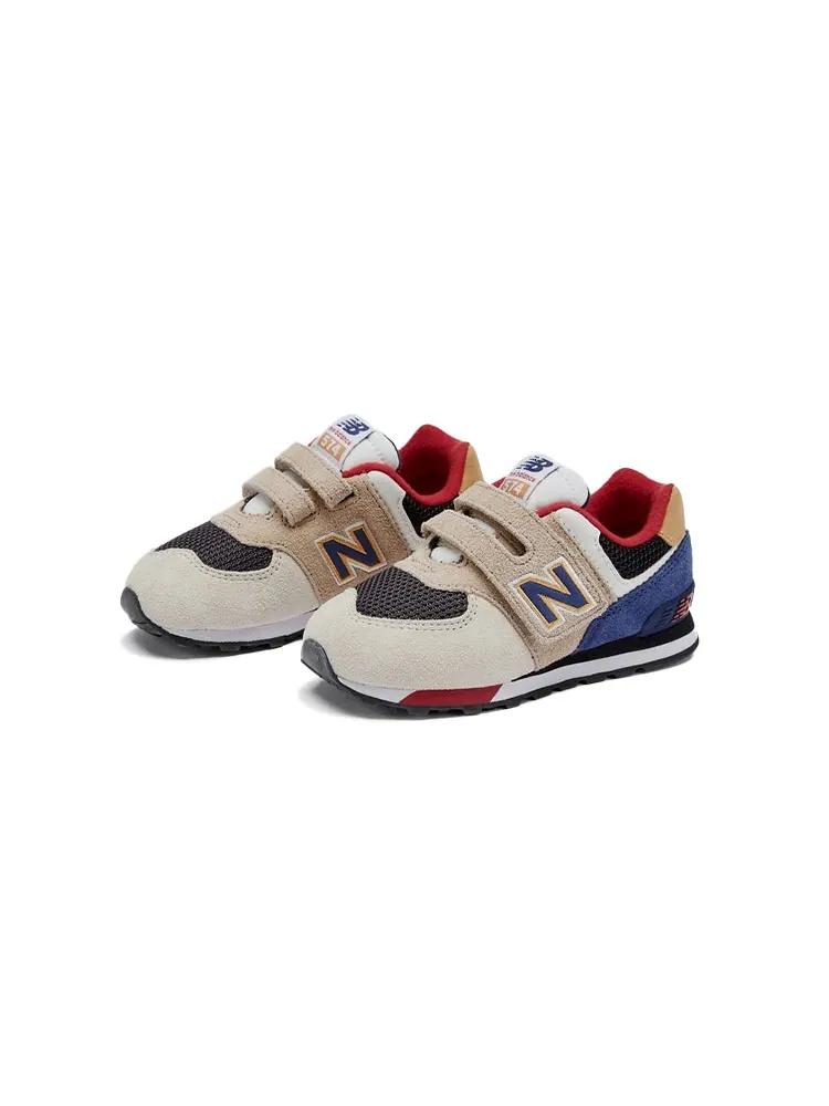 Беговые кроссовки New Balance 574 'Light Cream Dark Blue' — изображение 2 из 4, бежевый