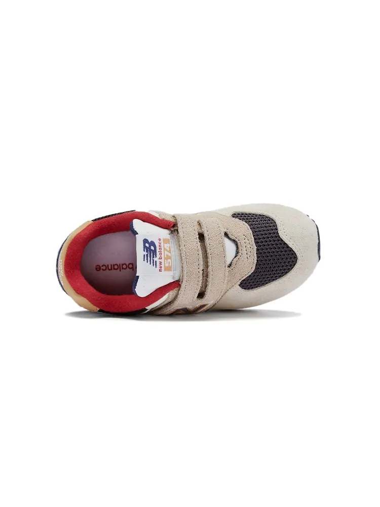Беговые кроссовки New Balance 574 'Light Cream Dark Blue' — изображение 3 из 4, бежевый