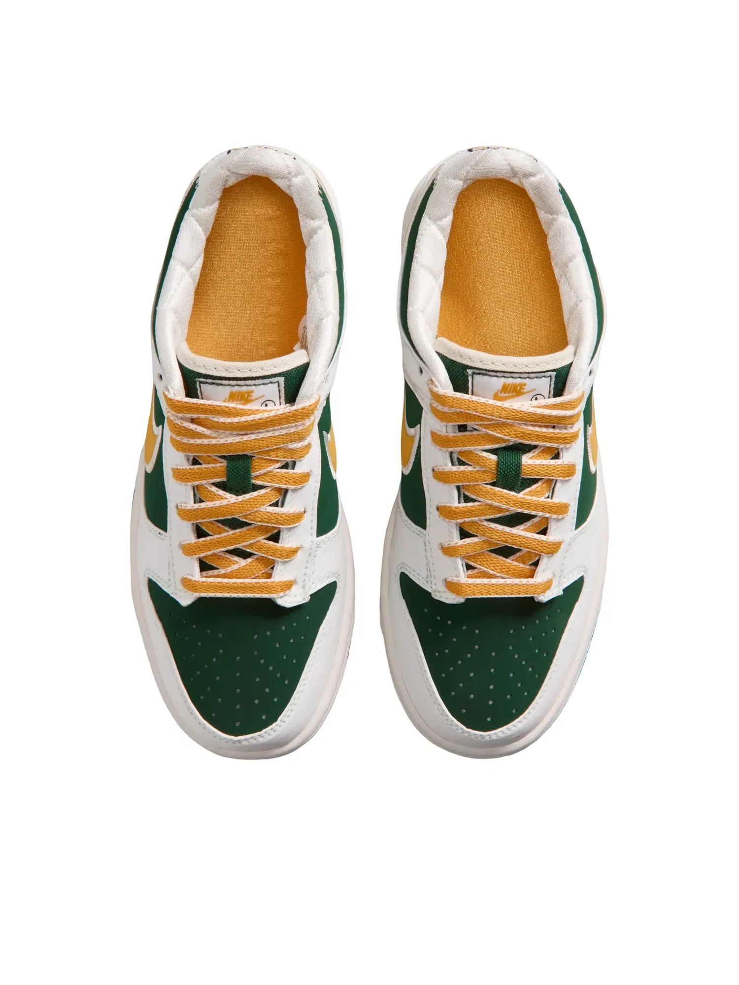 Детские кроссовки с кожаным верхом Nike Dunk Low LV8 Sail Fir University Gold — изображение 2 из 6, зеленый