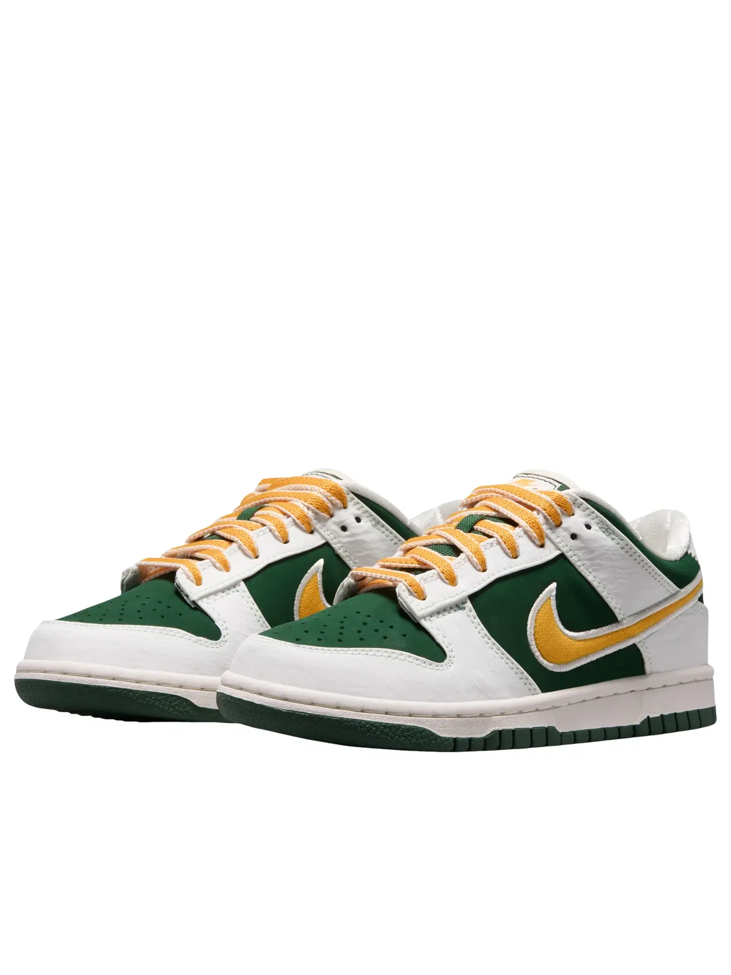 Детские кроссовки с кожаным верхом Nike Dunk Low LV8 Sail Fir University Gold — изображение 4 из 6, зеленый
