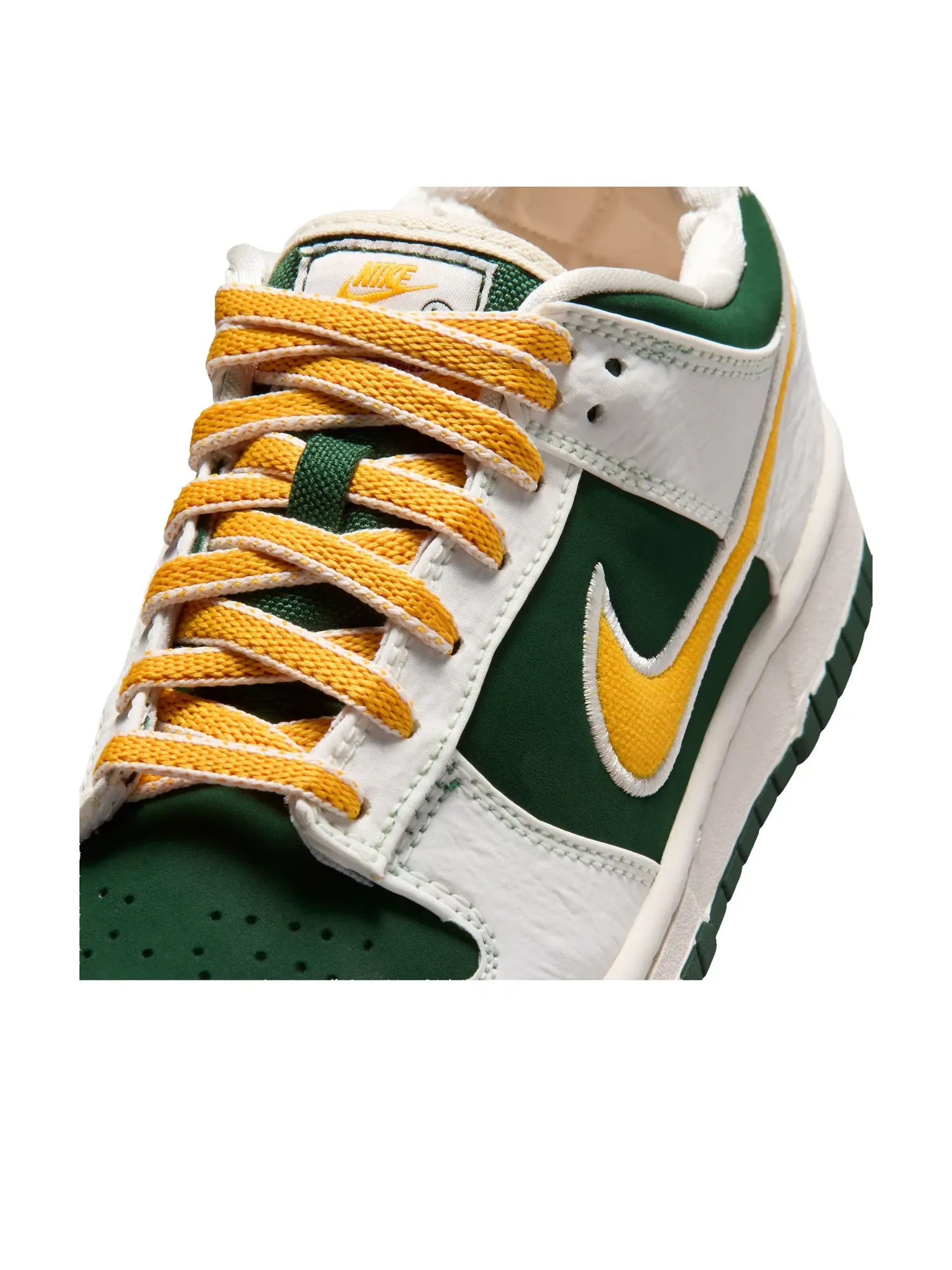 Детские кроссовки с кожаным верхом Nike Dunk Low LV8 Sail Fir University Gold — изображение 5 из 6, зеленый