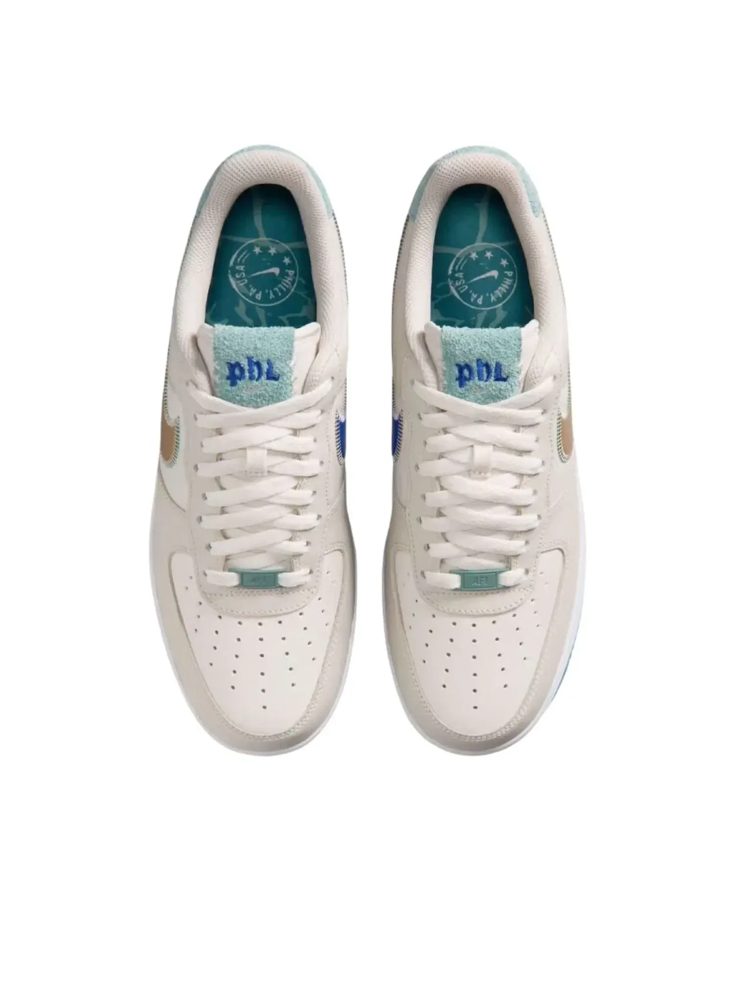 Мужские кроссовки с кожаным верхом Air Force 1 Low 'Philadelphia' Nike — изображение 2 из 5, бежевый