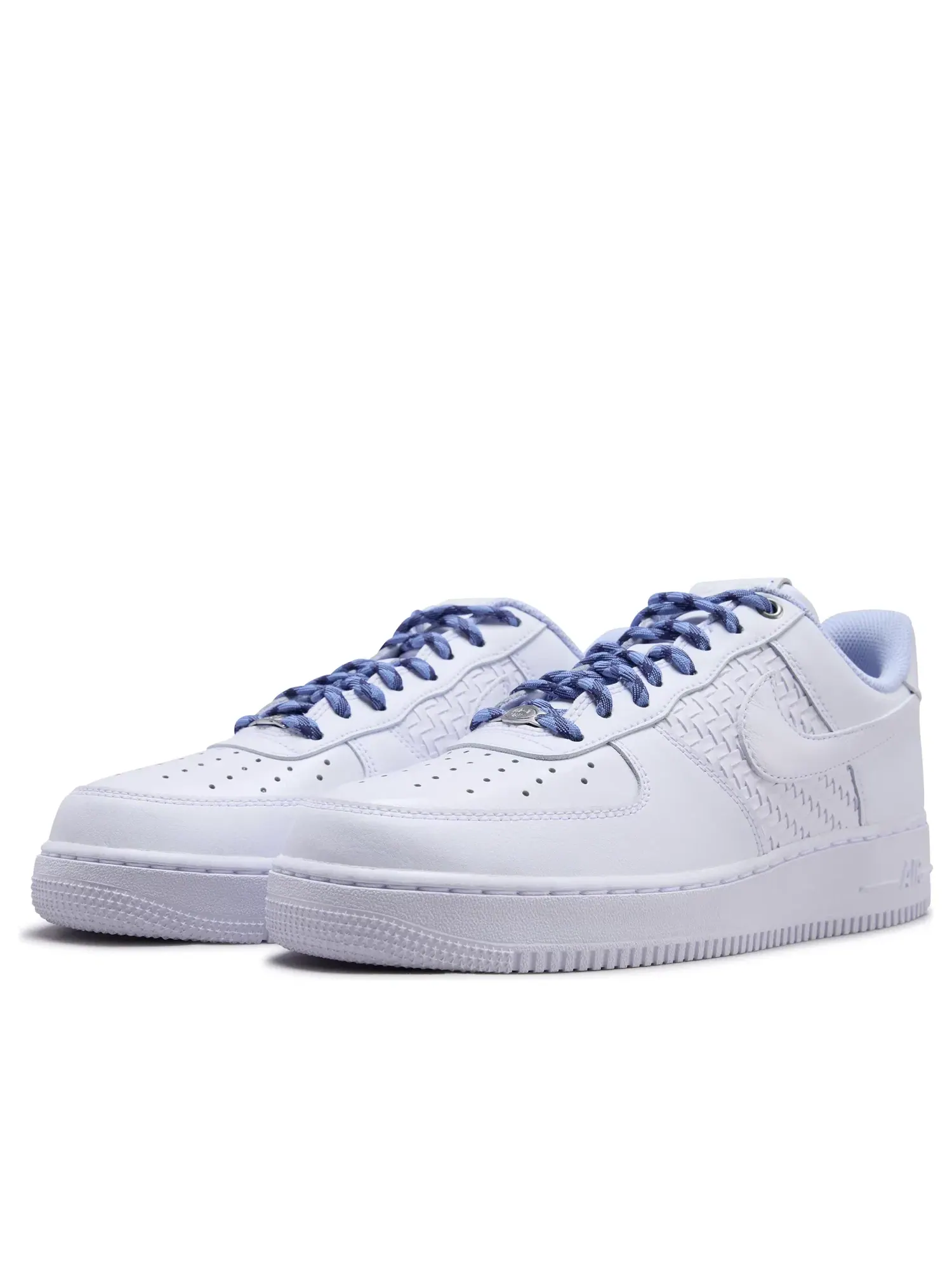 Мужские кроссовки с кожаным верхом Nike Air Force 1 '07 LV8 White Hydrogen Blue — изображение 5 из 7, белый