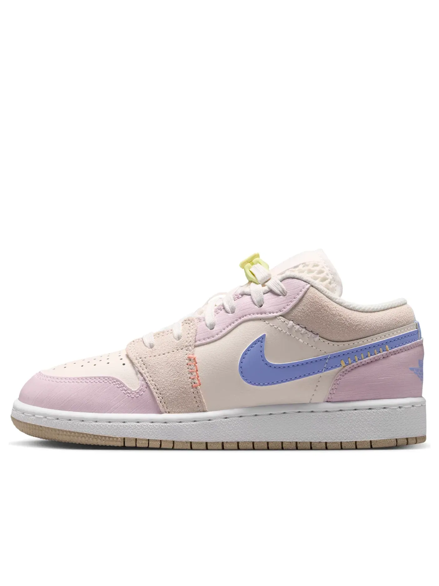 Детские кроссовки с кожаным верхом Air Jordan 1 Low Sail Bleached Lilac — изображение 1 из 7, розовый