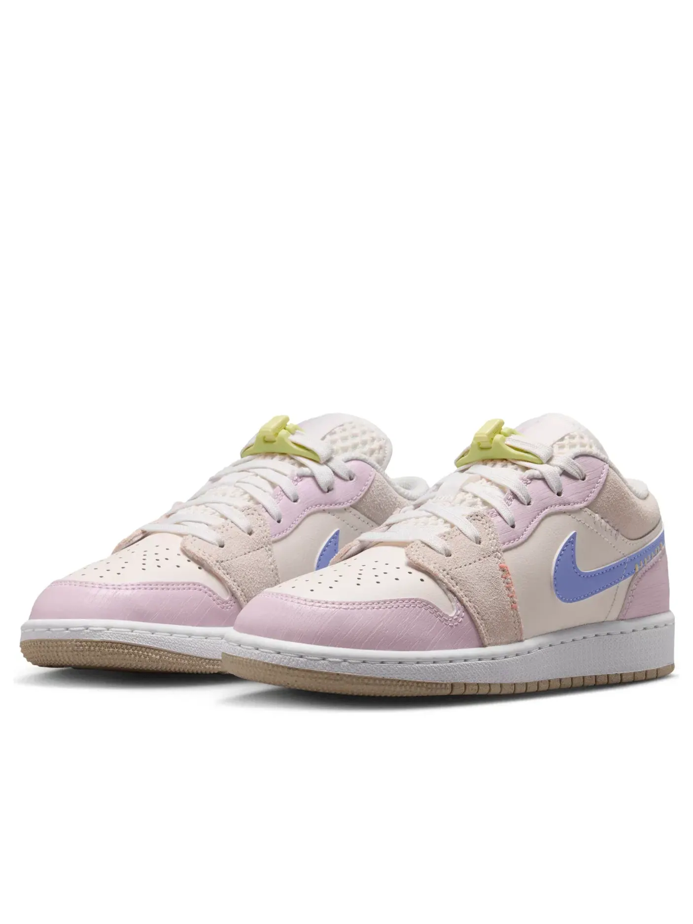 Детские кроссовки с кожаным верхом Air Jordan 1 Low Sail Bleached Lilac — изображение 5 из 7, розовый