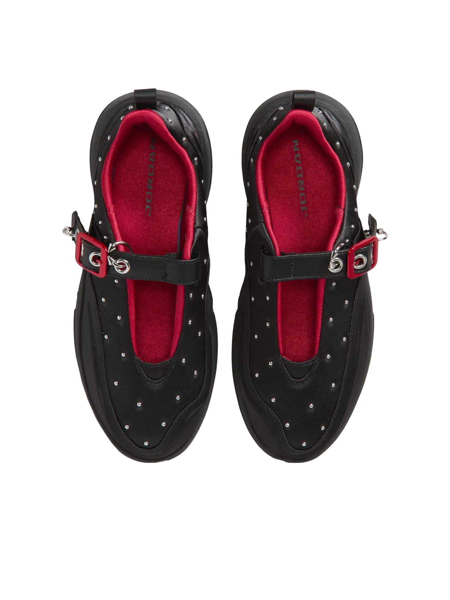 Женские кроссовки Air Jordan Pointe с кожаным верхом Black University Red — изображение 3 из 7, черный