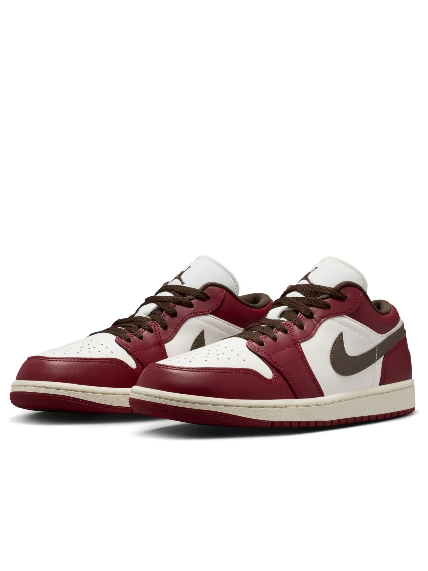 Мужские кроссовки с кожаным верхом Air Jordan 1 Low SE Sail Baroque Brown Team Red — изображение 2 из 6, красный