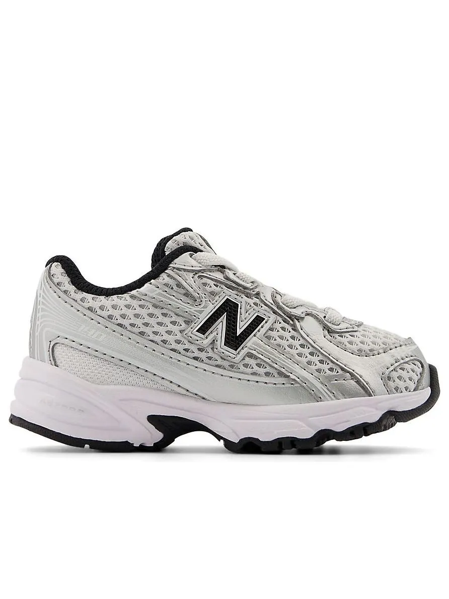 (TD) Детские кроссовки New Balance 740 Bungee Lace 'Silver Metallic Black' — изображение 2 из 5