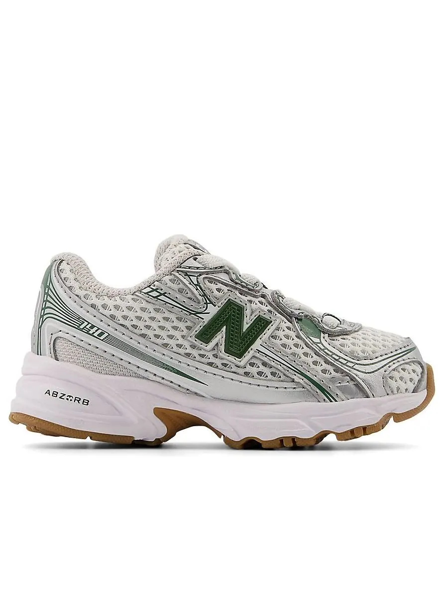 Кроссовки (TD) New Balance 740 Bungee Lace 'Silver Metallic Dark Alpine Green' — изображение 2 из 6, серебряный