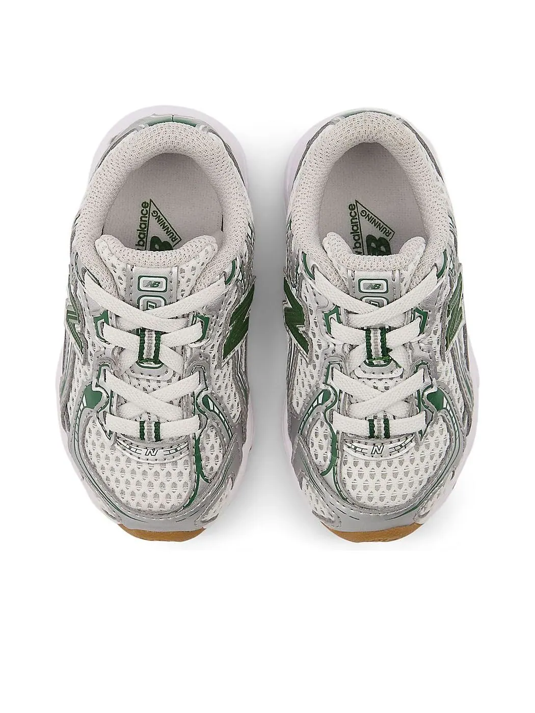 Кроссовки (TD) New Balance 740 Bungee Lace 'Silver Metallic Dark Alpine Green' — изображение 4 из 6, серебряный