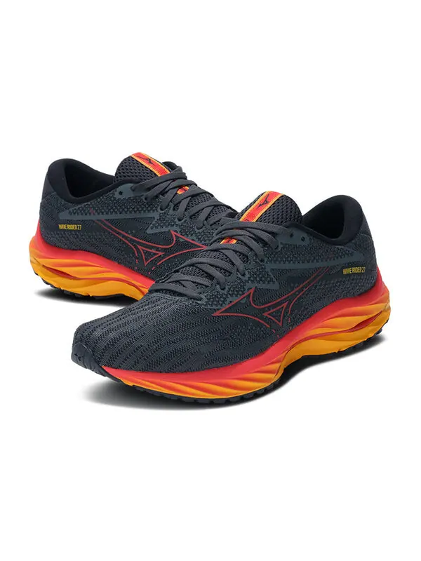 Кроссовки wave rider 27 'black orange' Mizuno — изображение 4 из 4, черный/оранжевый