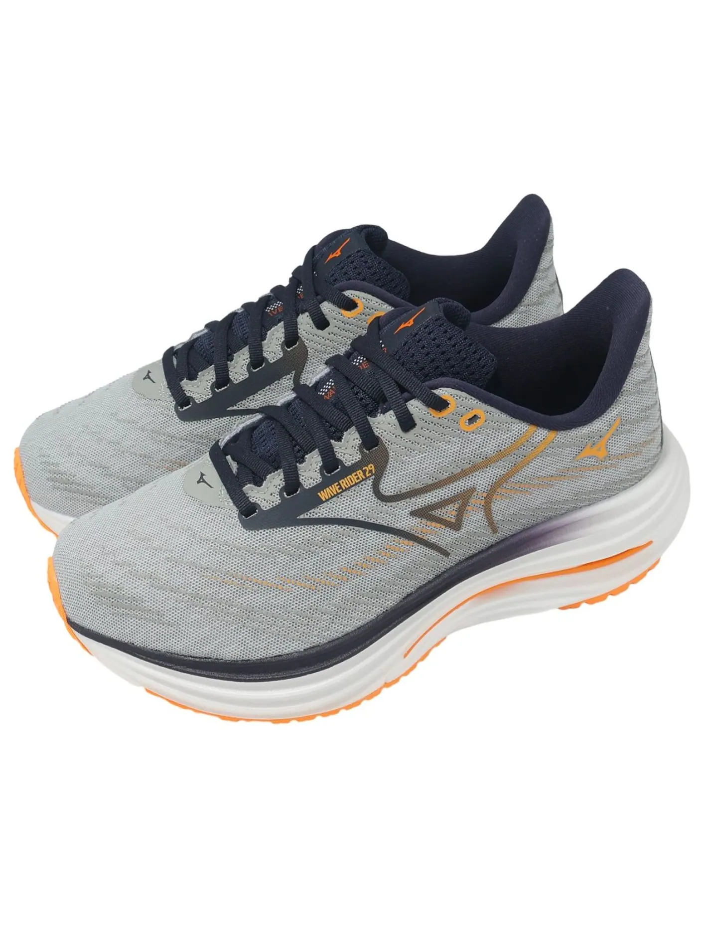 Кроссовки Mizuno Wave Rider 29 Wide 4E 'Light Gray' — изображение 2 из 5, серый