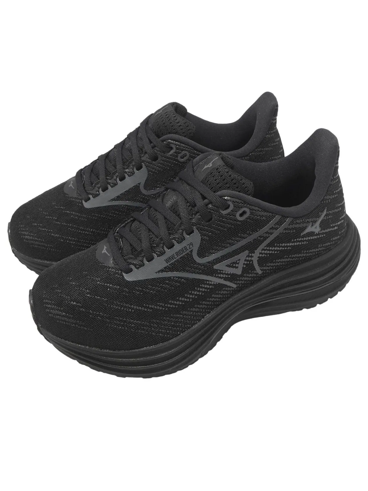 Кроссовки Mizuno Wave Rider 29 Super Wide 'Black' — изображение 3 из 5, черный