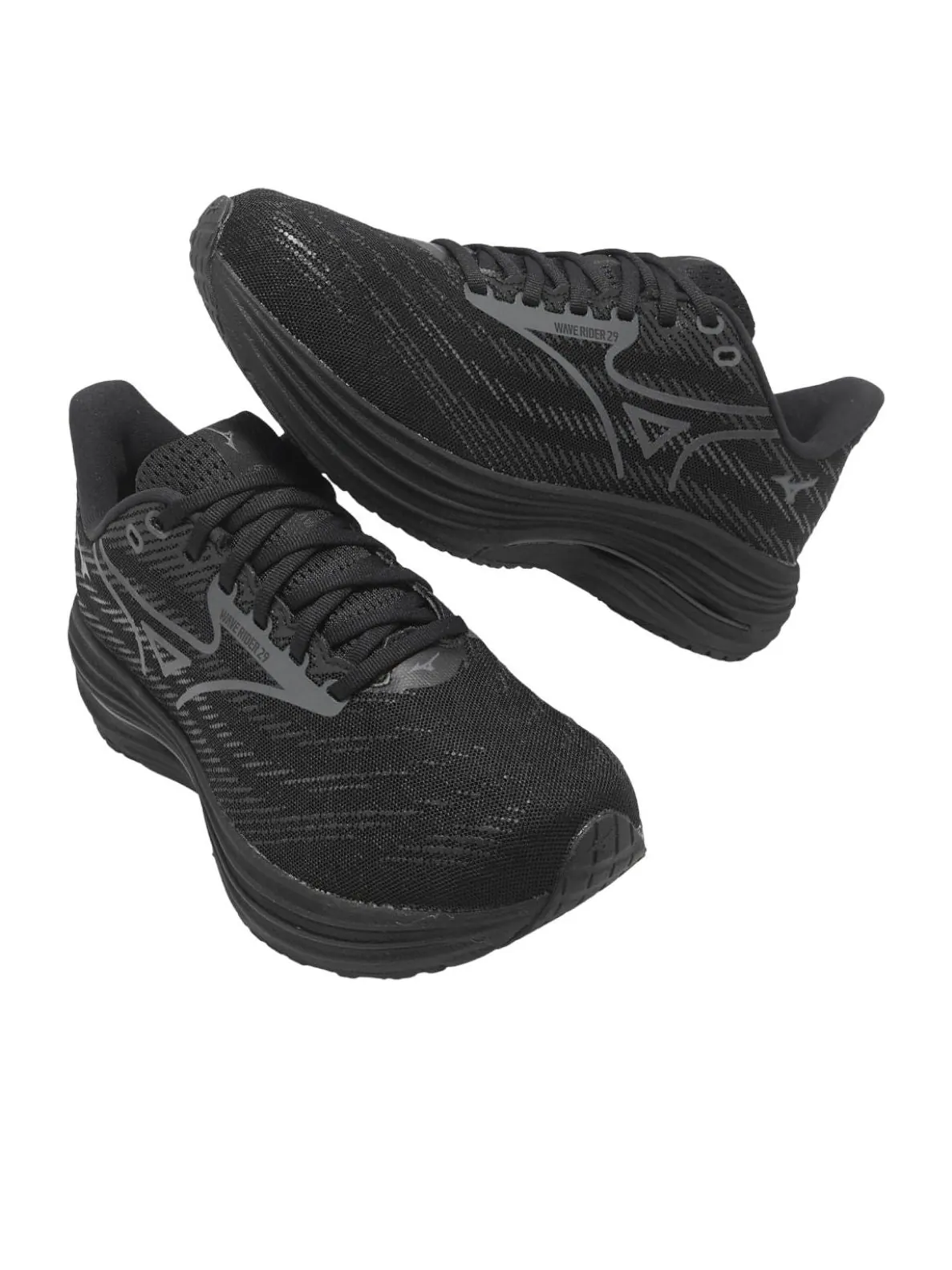 Кроссовки Mizuno Wave Rider 29 Super Wide 'Black' — изображение 5 из 5, черный