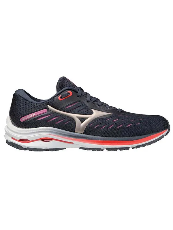Кроссовки wave rider 24 'navy red' Mizuno — изображение 2 из 4, черный/красный