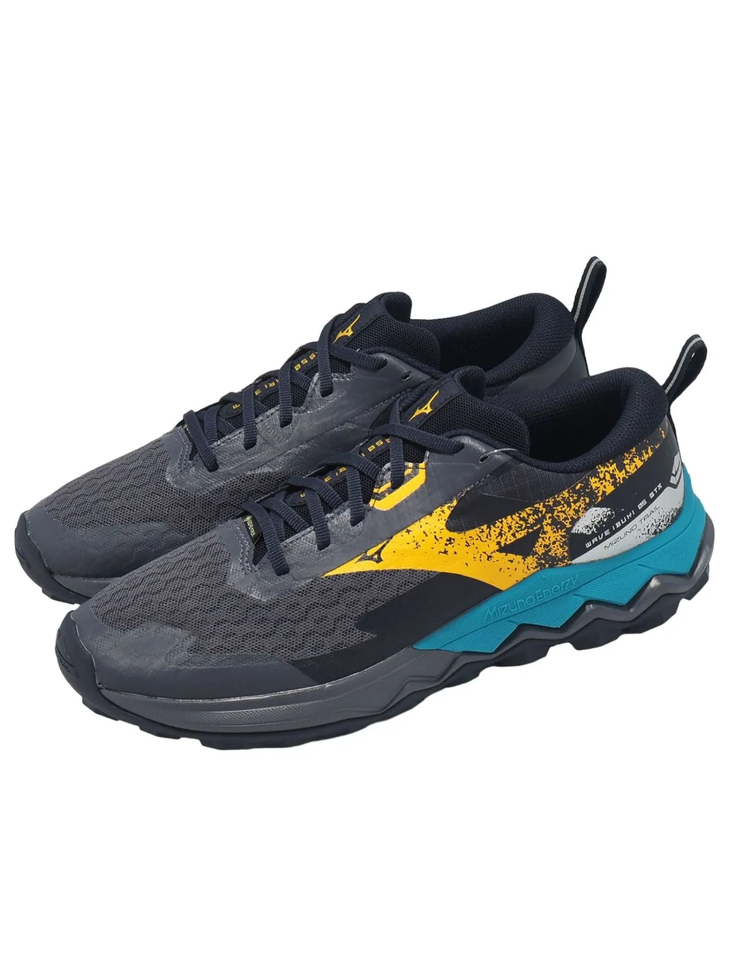 Mizuno Wave Ibuki 5 GORE-TEX 'Odyssey Grey Citrus Baritone Blue' — изображение 3 из 4, серый//синий