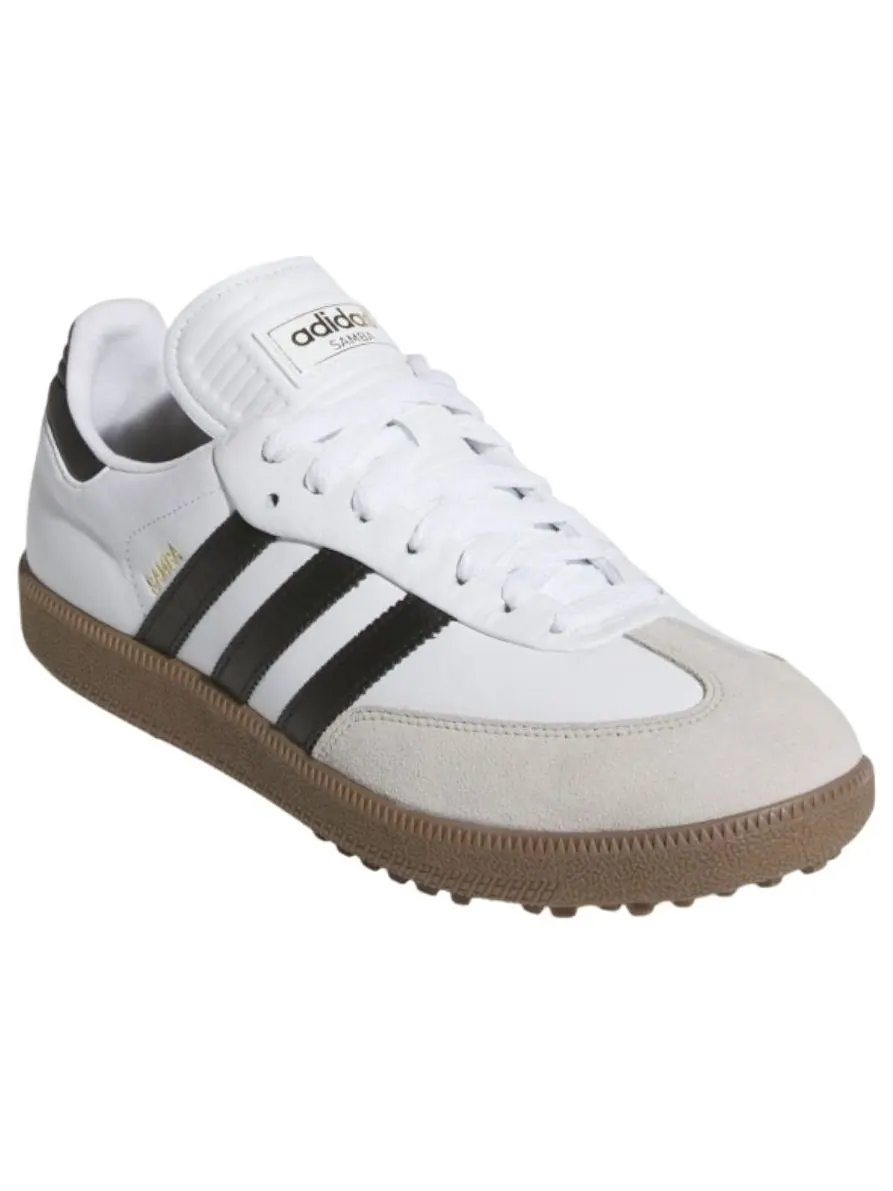 Кроссовки для гольфа Adidas Samba Spikeless Golf 'Cloud White Core Black Gum' — изображение 4 из 5, белый/черный