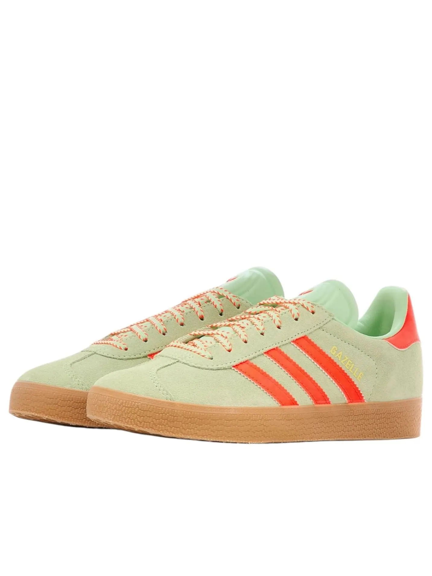 (WMNS) Adidas Gazelle 'Semi Green Spark Solar Orange Gum' — изображение 2 из 6, зеленый/оранжевый