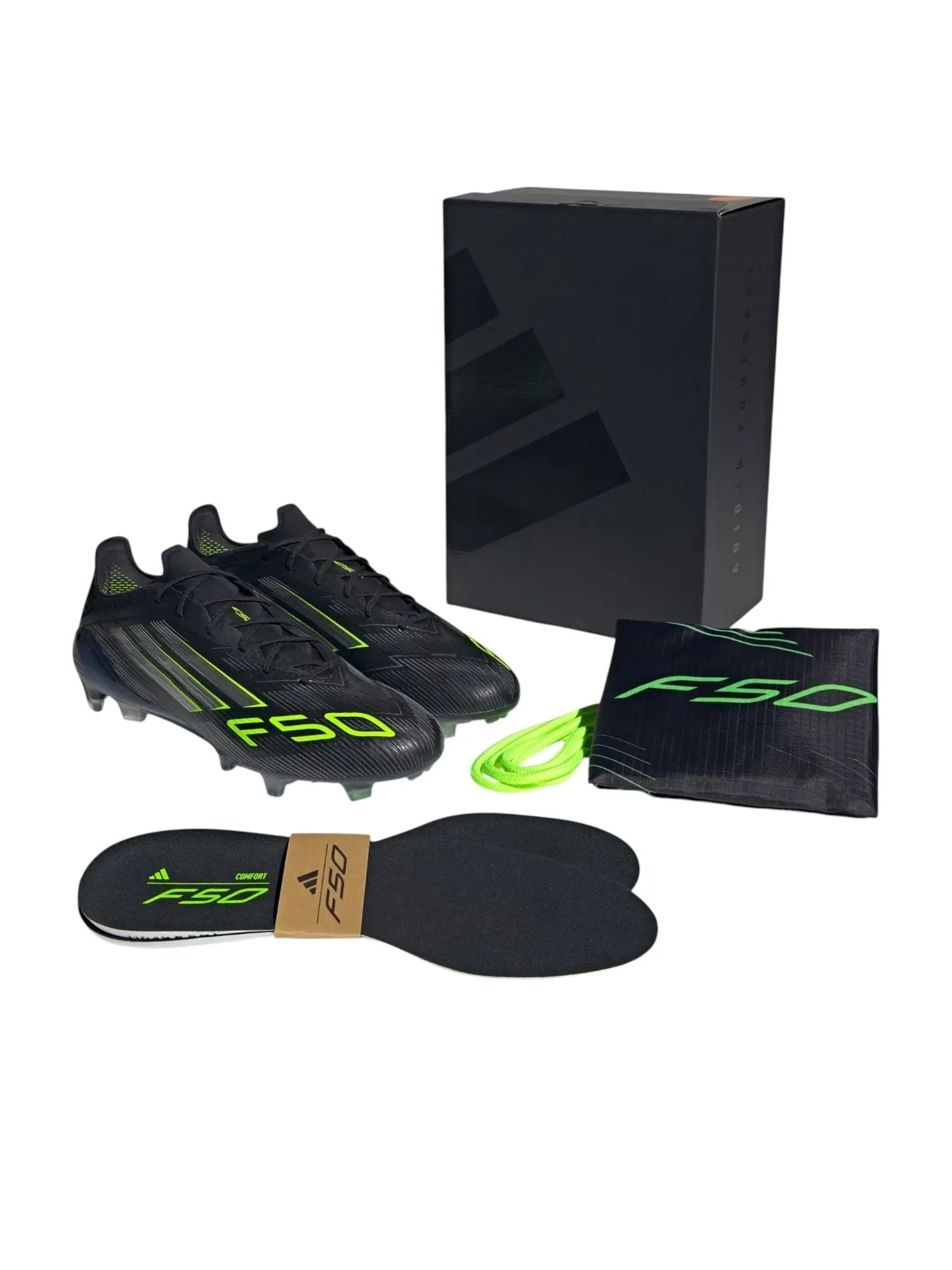 Кроссовки adidas F50 elite FG 'Black Iron Metallic Lucid Lemon' — изображение 5 из 5, черный