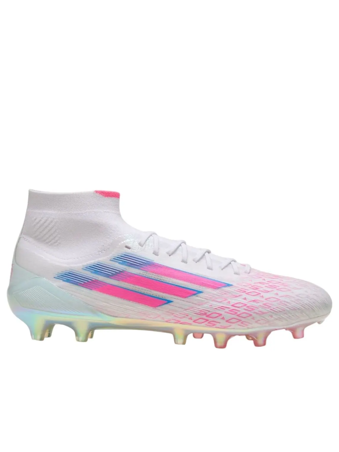 (WMNS) Adidas Adizero F50 Elite Mid FG AG 'Sparkfusion Pack' — изображение 2 из 5, белый/розовый/белый