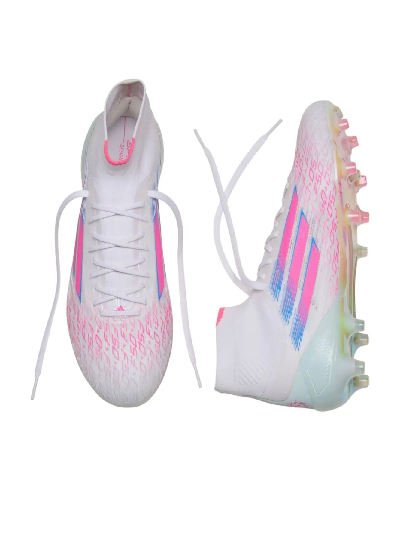 (WMNS) Adidas Adizero F50 Elite Mid FG AG 'Sparkfusion Pack' — изображение 4 из 5, белый/розовый/белый