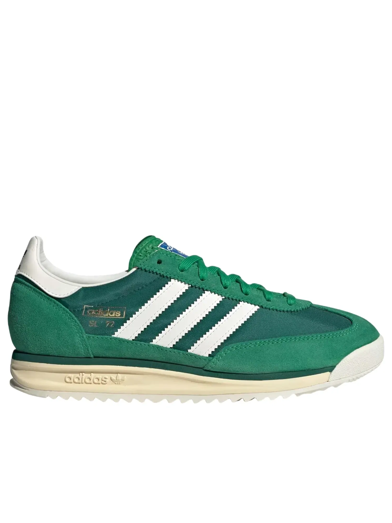 Мужские кроссовки с текстильным верхом Sl 72 Green White Adidas — изображение 2 из 5, зеленый