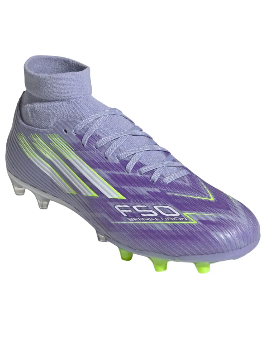 (WMNS) Adidas F50 League Mid-Cut FG 'Violet Tone Lucid Lemon Purple Rush' — изображение 2 из 6, фиолетовый//фиолетовый
