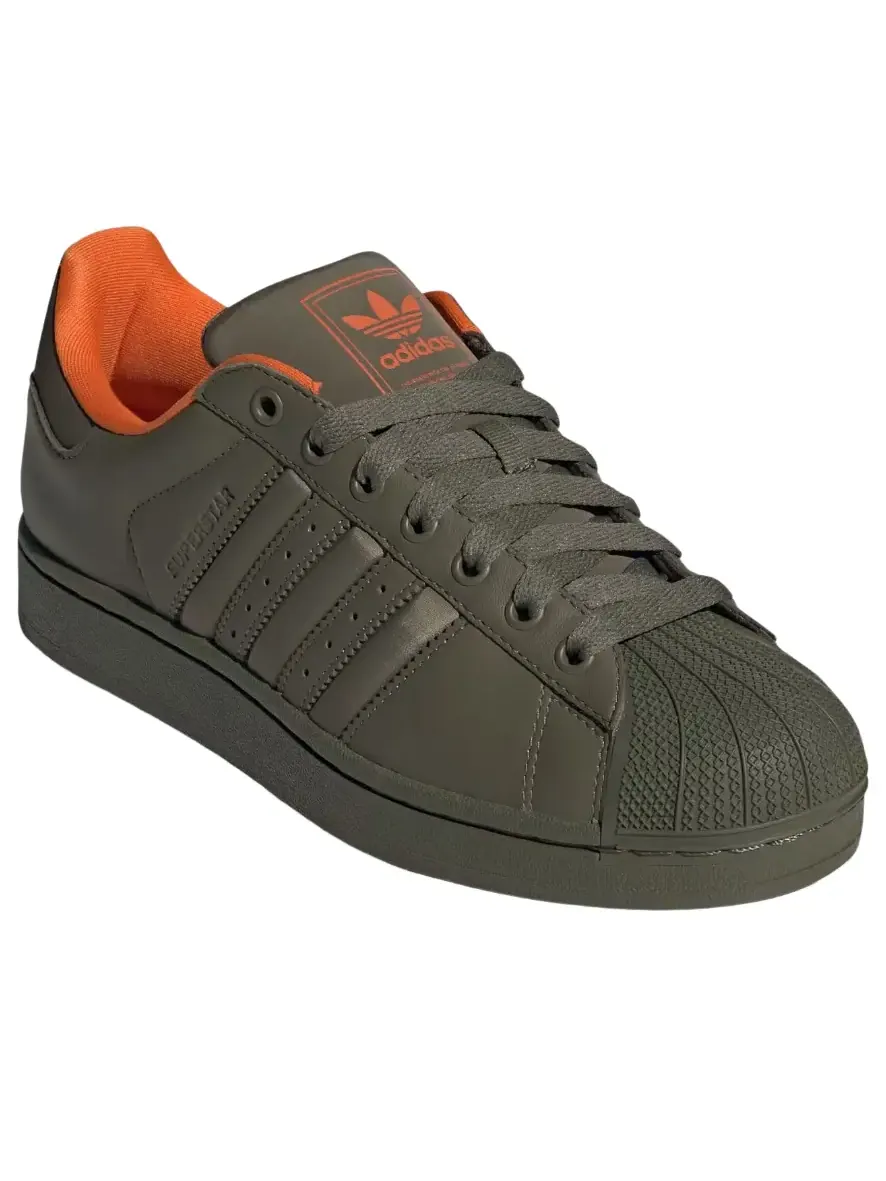 Кроссовки adidas Superstar 'Olive Strata Orange' — изображение 2 из 6, оливковый зеленый