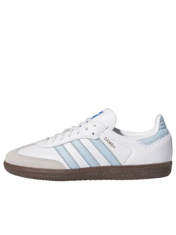 Кроссовки samba og 'cloud white light blue' Adidas — изображение 1 из 4, белый/прозрачный/синий
