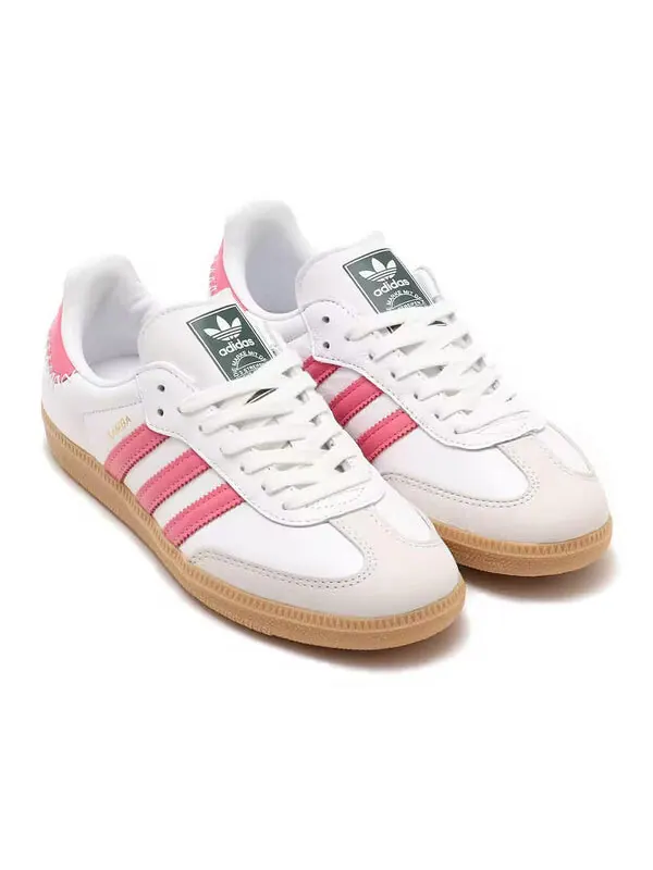 Кроссовки самба ог Adidas — изображение 2 из 4, белый/розовый/зеленый