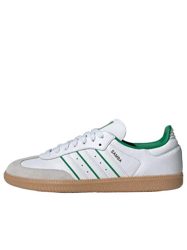 Кроссовки самба ог Adidas — изображение 1 из 4, белый/белый/зеленый