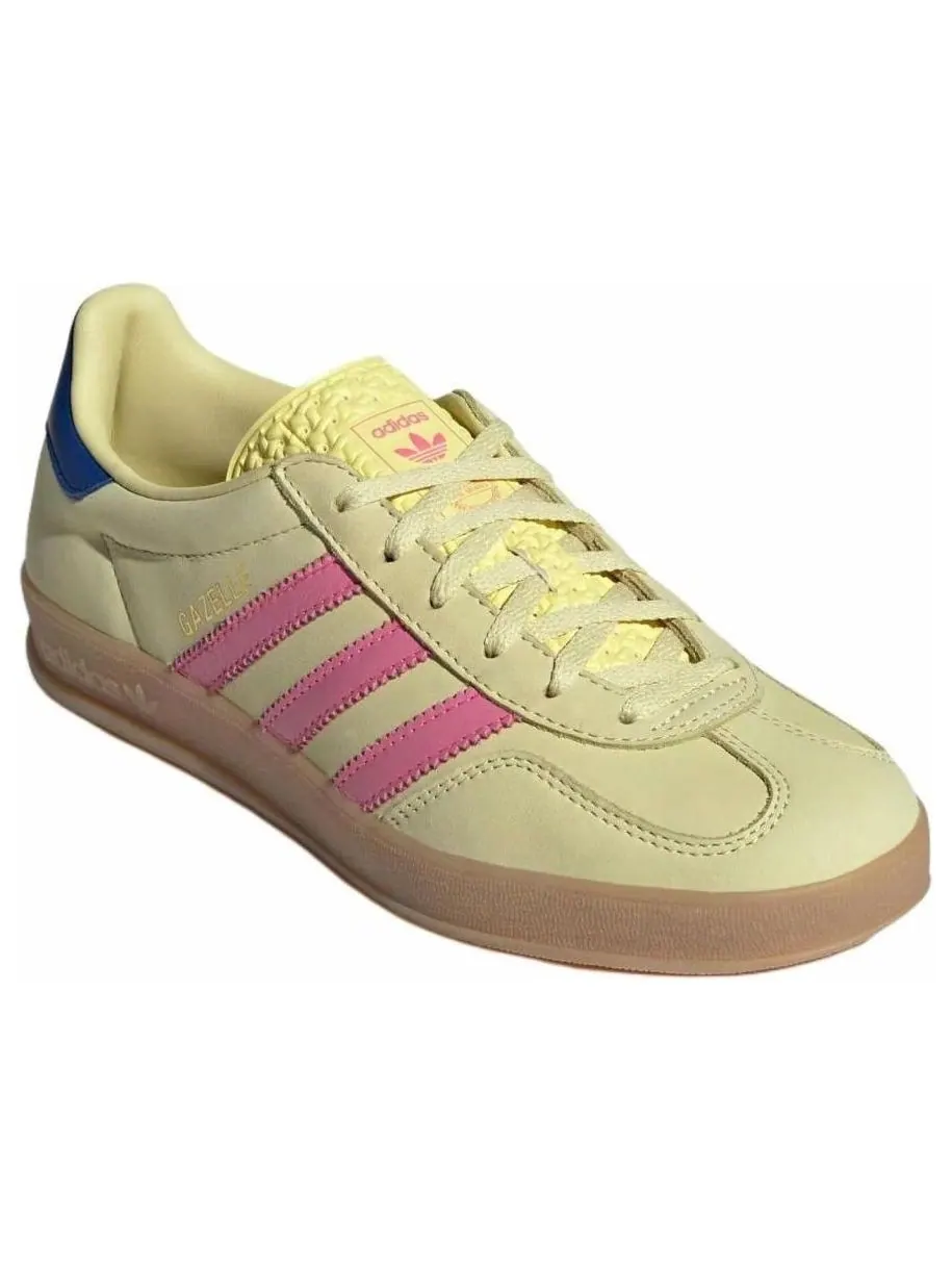 (WMNS) Adidas Gazelle Indoor 'Powder Yellow Lucid Pink' — изображение 3 из 6, желтый/розовый/синий
