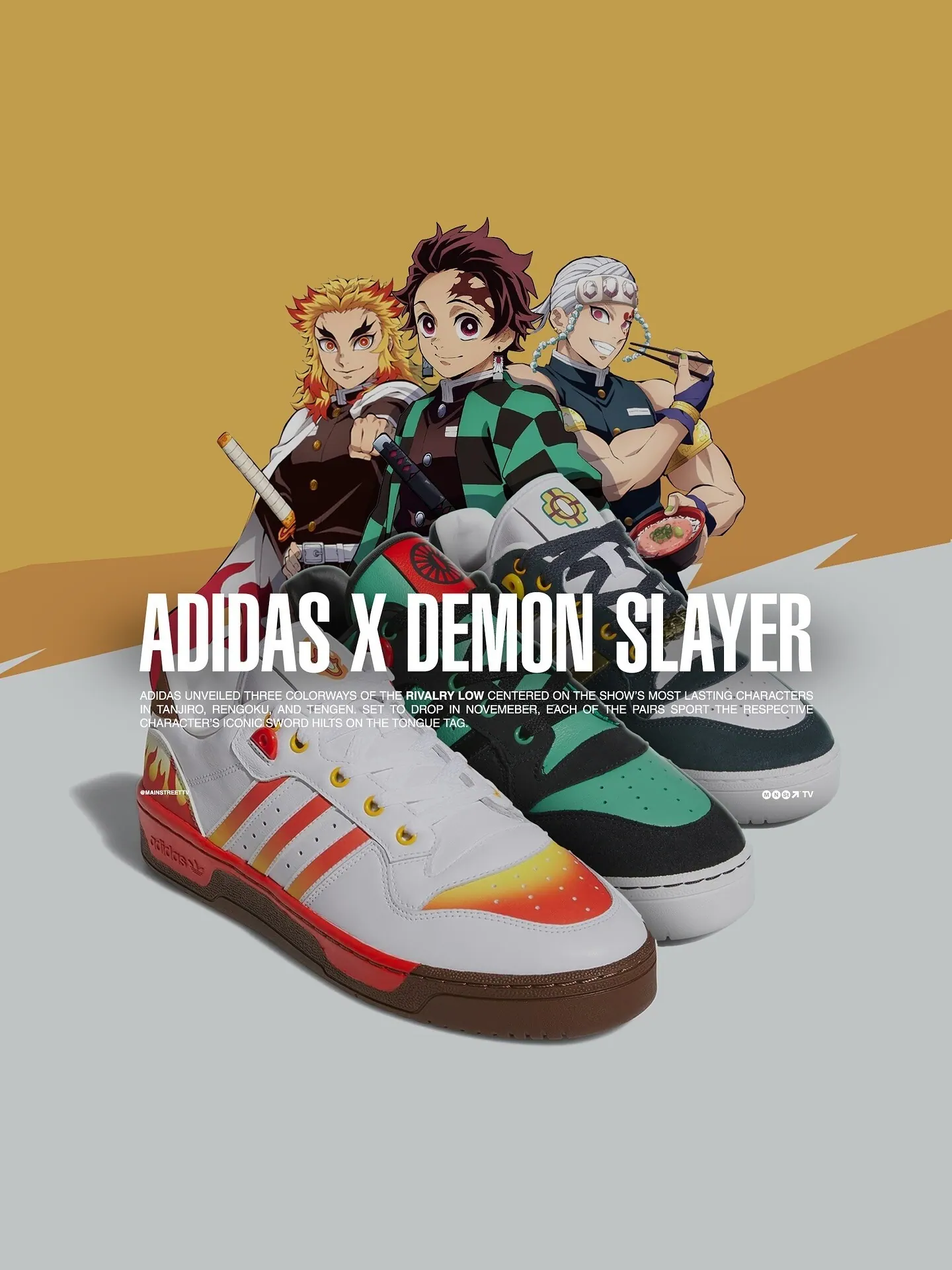 Кроссовки adidas Rivalry Low x Demon Slayer «Tengen Uzui» — изображение 10 из 10, белый