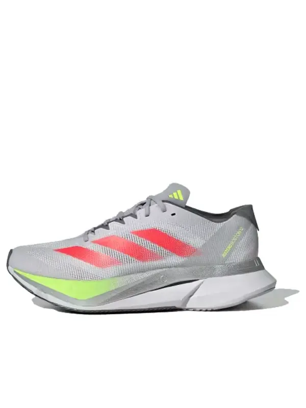 Кроссовки adizero boston 12 'dash grey lucid red lucid lemon' Adidas — изображение 1 из 3, серый/красный