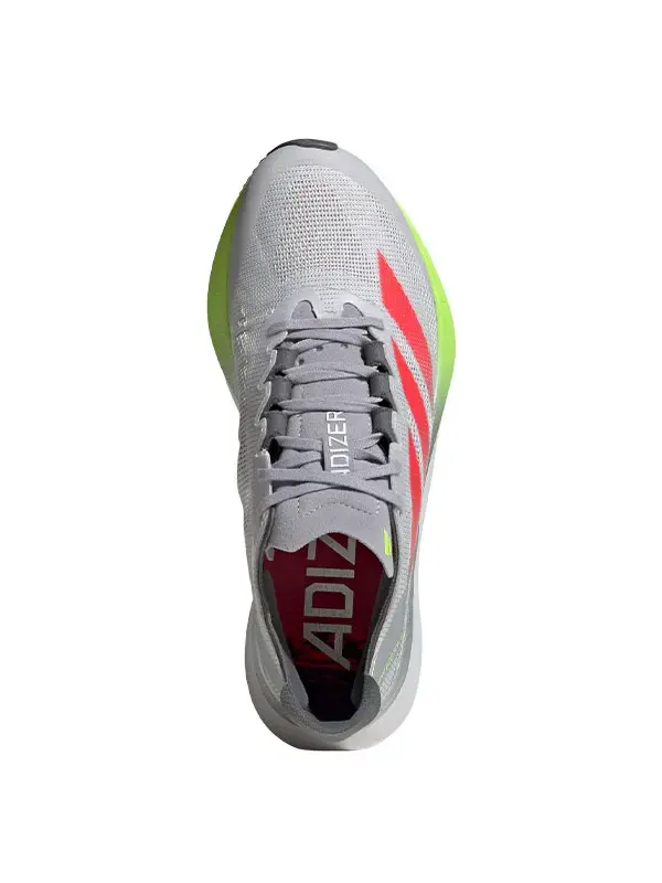 Кроссовки adizero boston 12 'dash grey lucid red lucid lemon' Adidas — изображение 2 из 3, серый/красный
