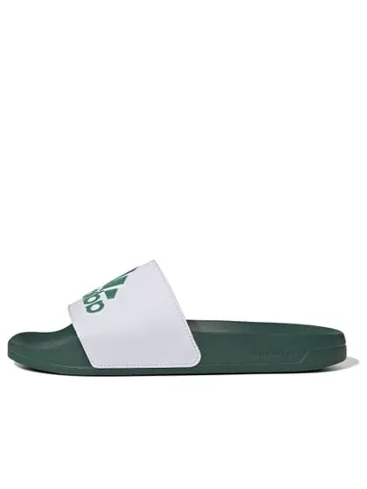 Adidas adilette 'White Green' — изображение 1 из 2, белый/зеленый