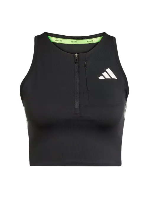 (WMNS) Adidas Adizero Running Gel Pocket Crop Top 'Black' — изображение 1 из 2, черный