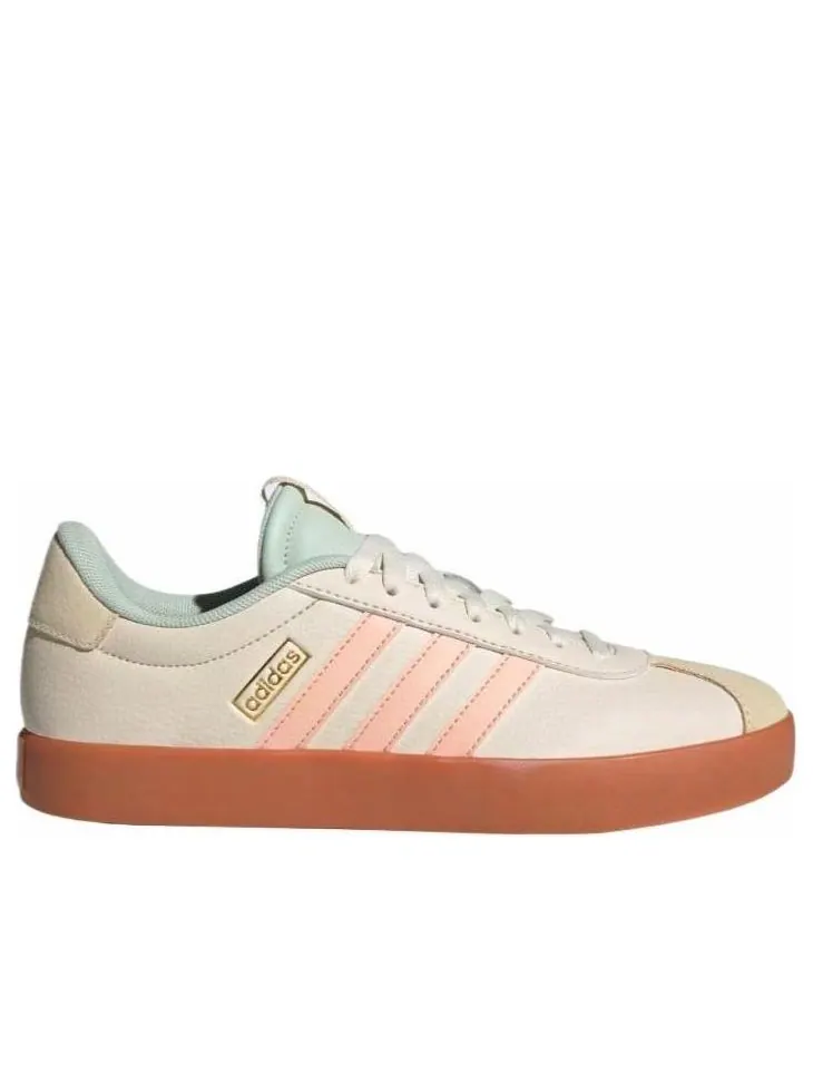 Кроссовки (WMNS) adidas VL Court 3.0 'Cream White Pink' — изображение 2 из 4, бежевый