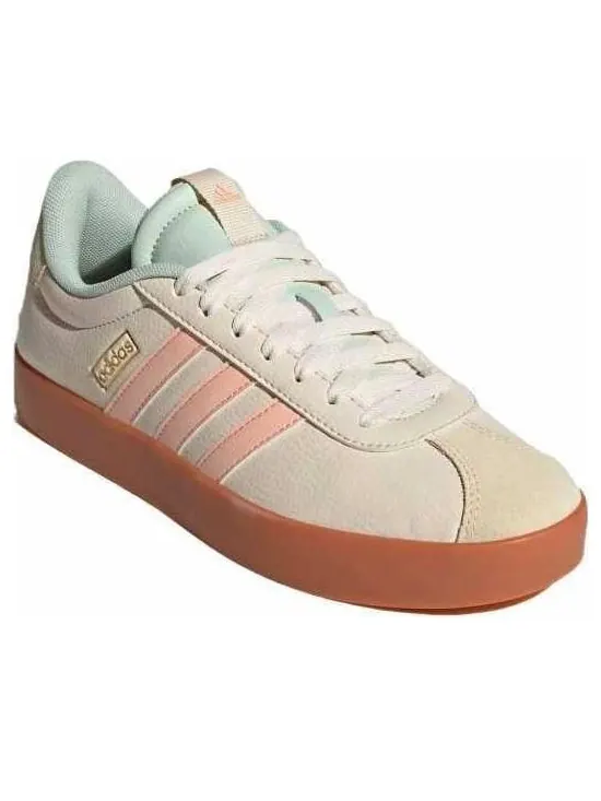 Кроссовки (WMNS) adidas VL Court 3.0 'Cream White Pink' — изображение 3 из 4, бежевый