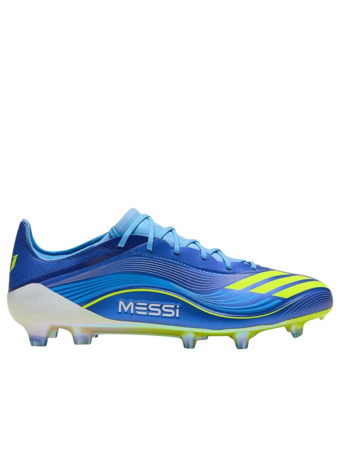 Футбольные бутсы Adidas F50 Messi Elite FG 'Royal Blue Solar Yellow' — изображение 2 из 4, синий/желтый/синий