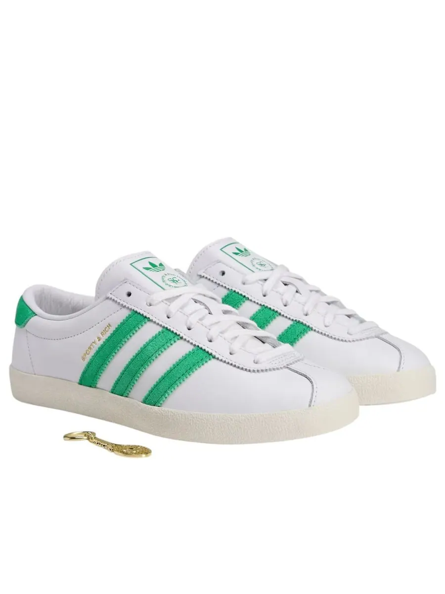 Кроссовки (WMNS) adidas x Sporty & Rich Blanc 'White Court Green' — изображение 3 из 6, белый