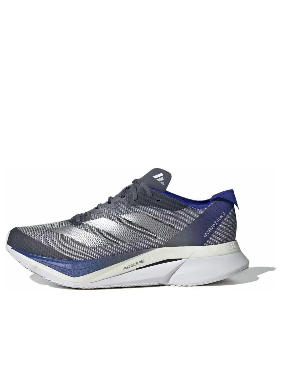 Кроссовки adidas Adizero Boston 12 'Onix Matte Silver Lucid Blue' — изображение 1 из 4, серебряный