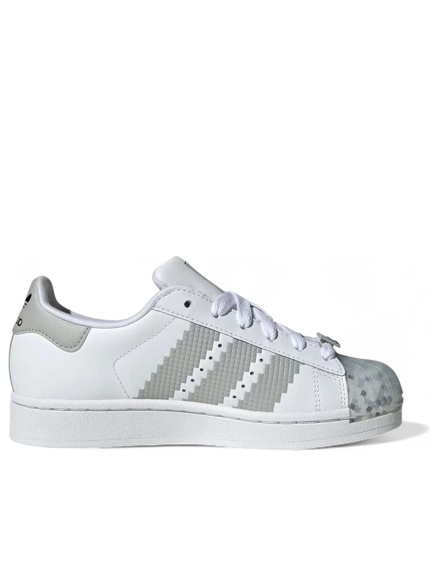 (GS) Adidas x Minecraft Superstar II 'Cloud White Grey' — изображение 2 из 6, белый/серый/черный