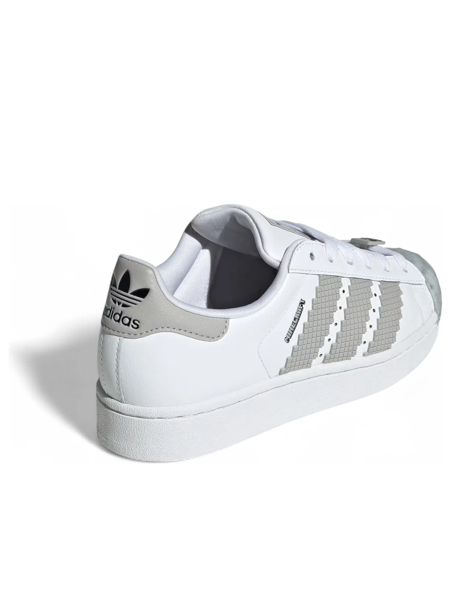 (GS) Adidas x Minecraft Superstar II 'Cloud White Grey' — изображение 4 из 6, белый/серый/черный