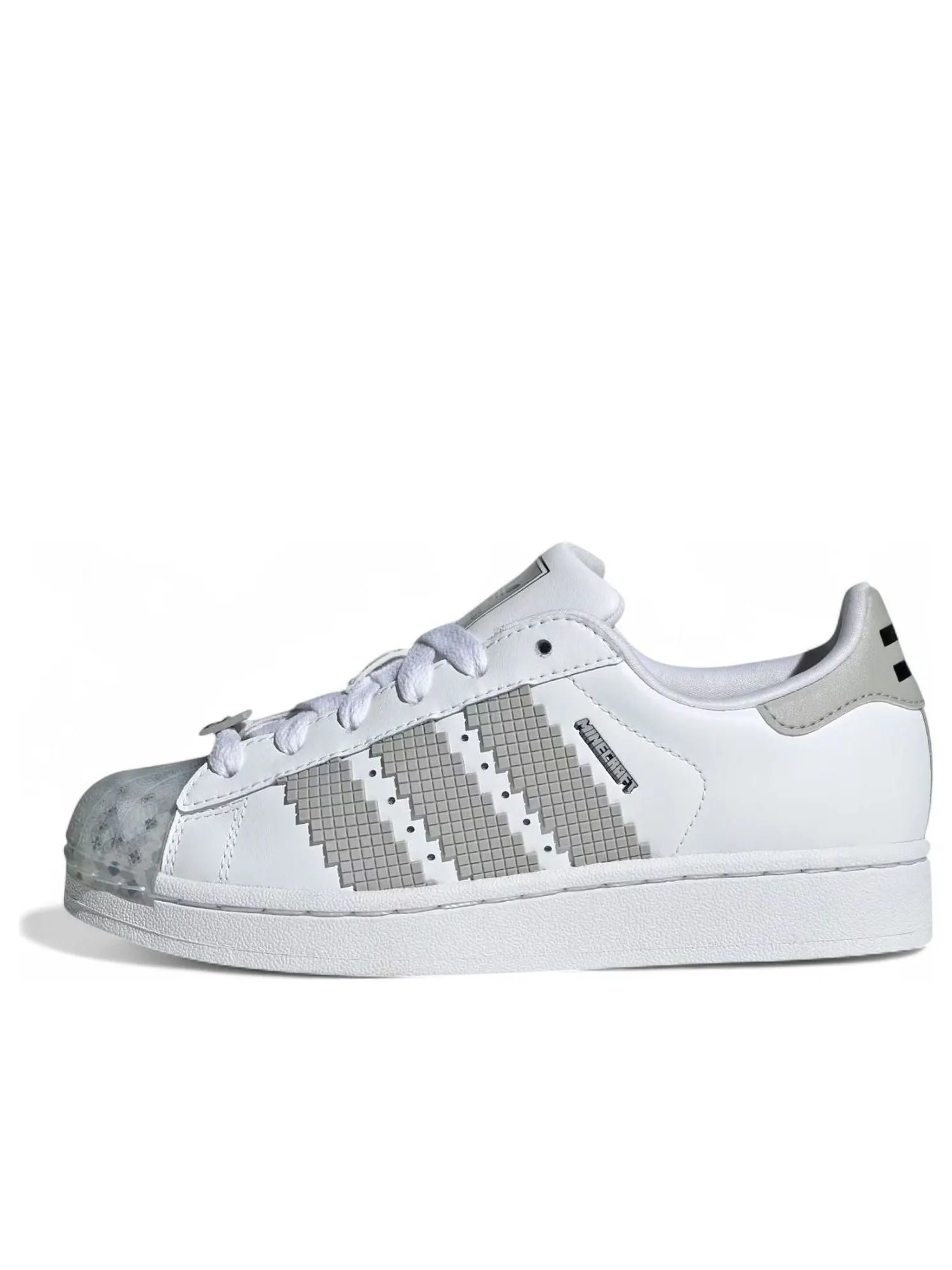 Кроссовки (GS) adidas x Minecraft Superstar II 'Cloud White Grey' — изображение 1 из 6, белый