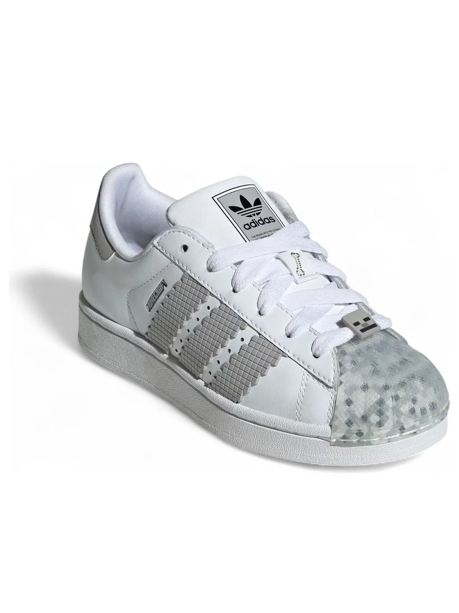 Кроссовки (GS) adidas x Minecraft Superstar II 'Cloud White Grey' — изображение 3 из 6, белый