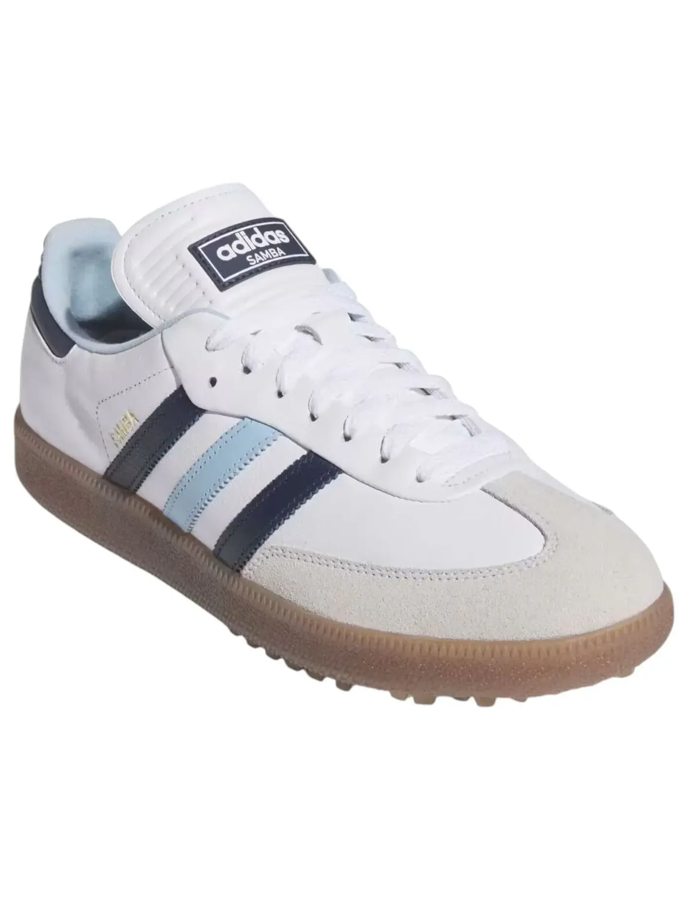 Кроссовки для гольфа Adidas Samba Spikeless Golf 'White Night Indigo Clear Sky' — изображение 2 из 6, белый