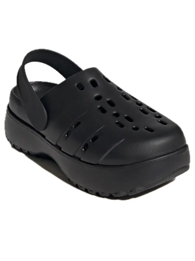 Сандалии (WMNS) adidas Adilette Clog Platform 'Black' — изображение 2 из 4, черный