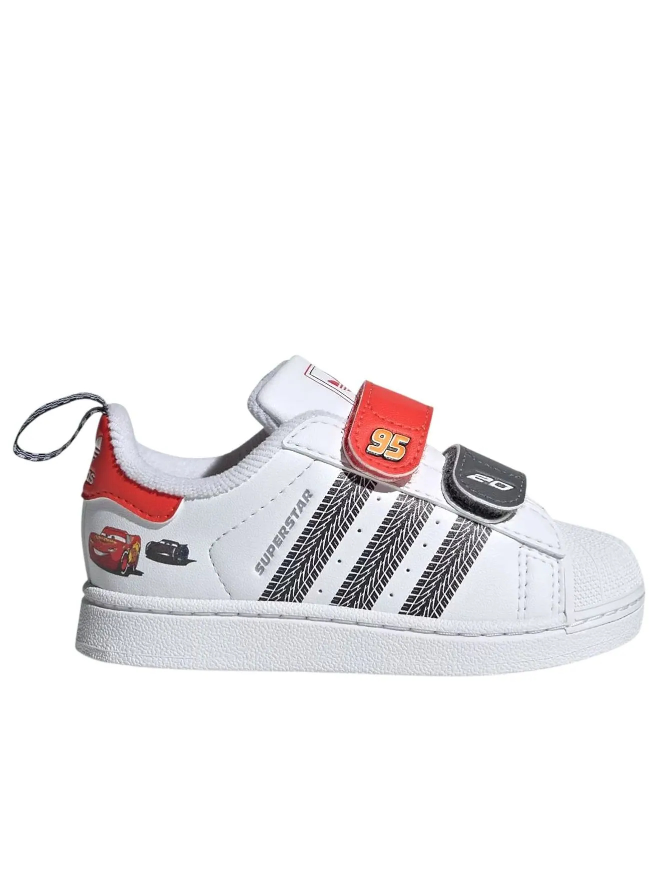 (TD) Adidas Superstar II Comfort Closure 'Disney Pixar Cars' — изображение 2 из 6, белый/яркий красный